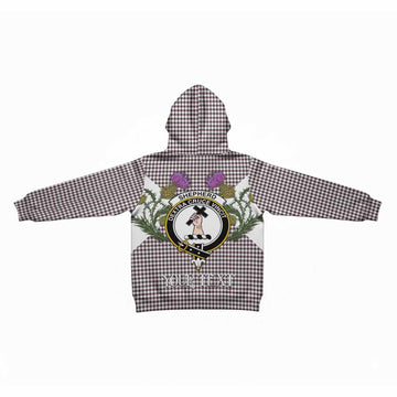 Shepherd Tartan Family Crest Kid Hoodie Scottish Burns Night Thistle Floral