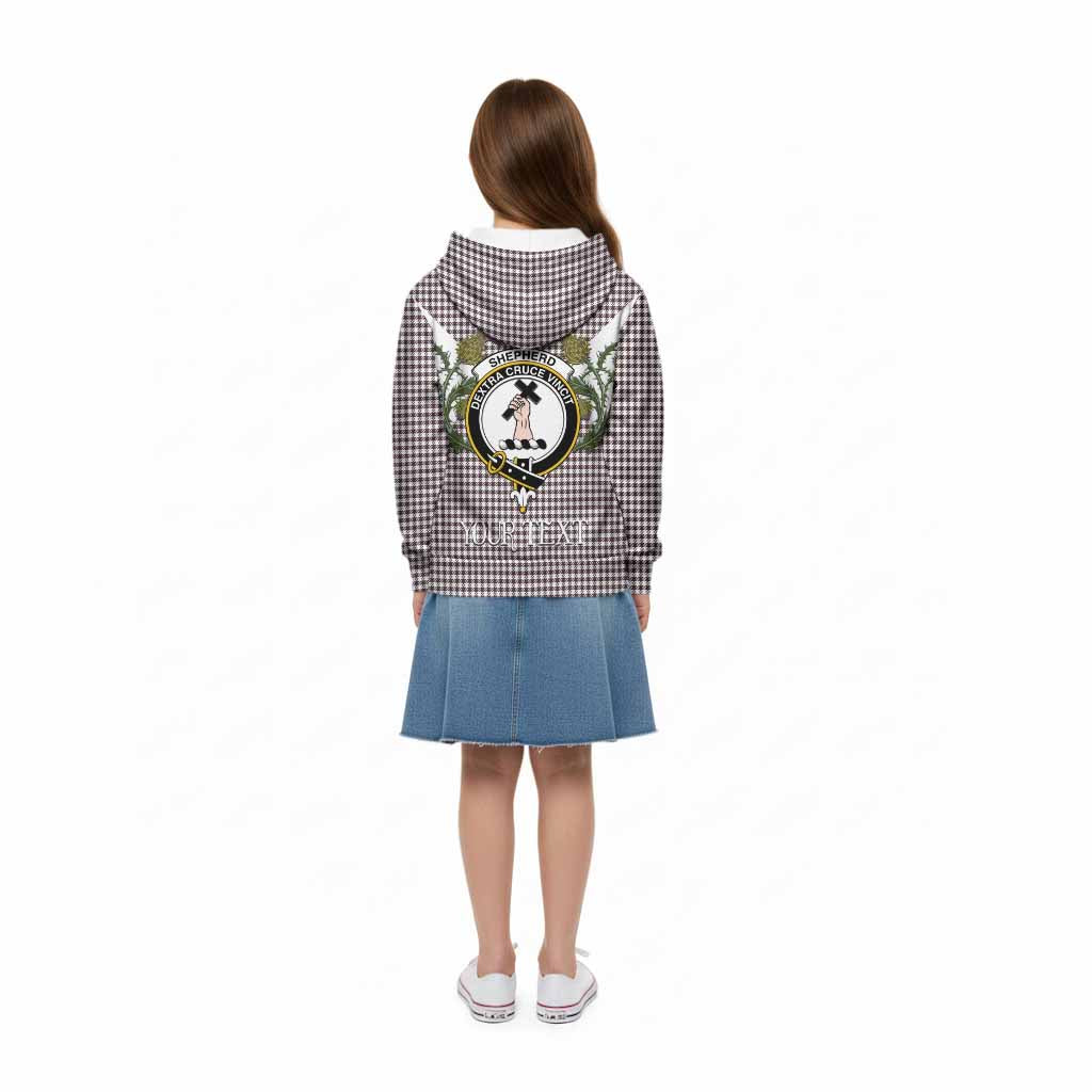 Shepherd Tartan Family Crest Kid Hoodie Scottish Burns Night Thistle Floral