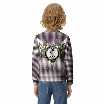 Shepherd Tartan Family Crest Kid Knitted Sweatshirt Scottish Burns Night Thistle Floral