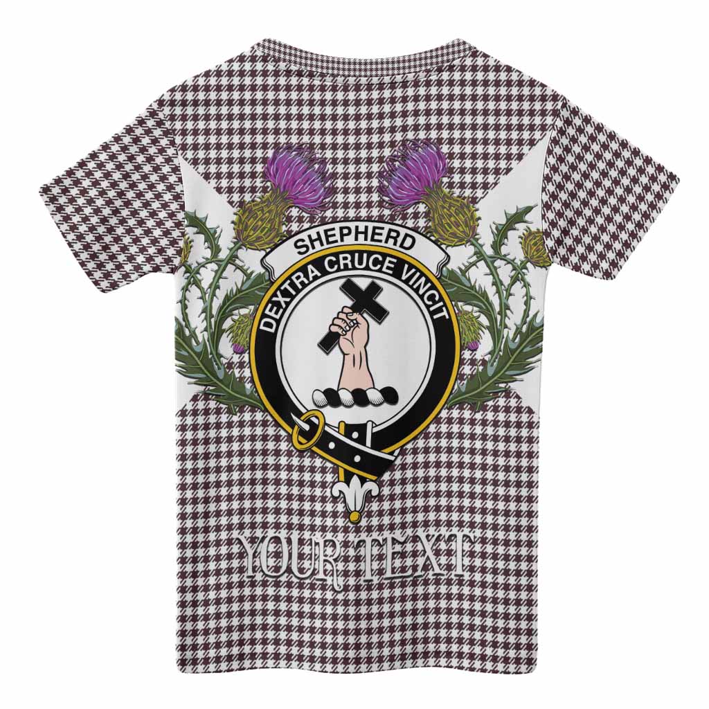 Shepherd Tartan Family Crest Kid T-shirt Scottish Burns Night Thistle Floral