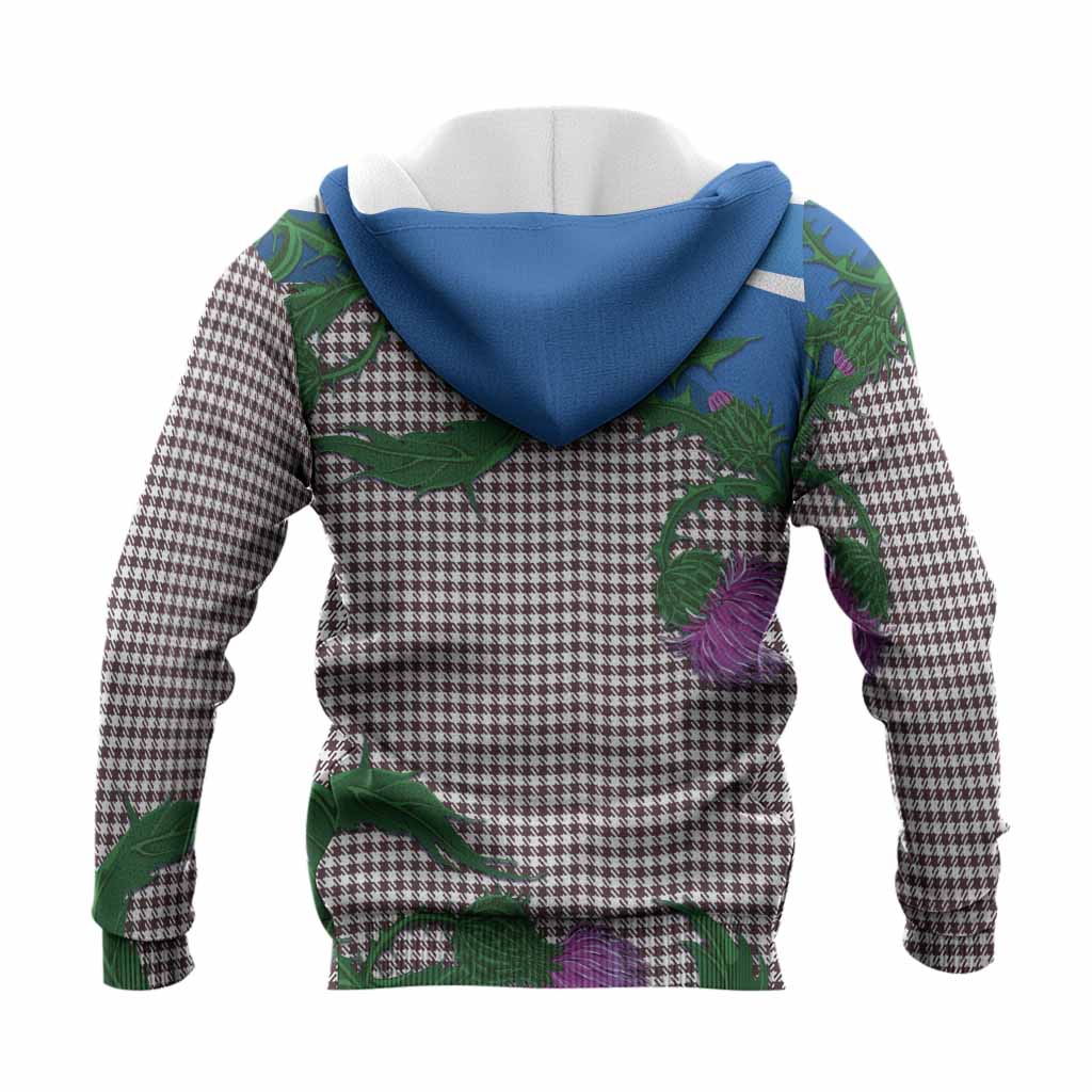 Shepherd Tartan Family Crest Knitted Hoodie Thistle in Minimalism