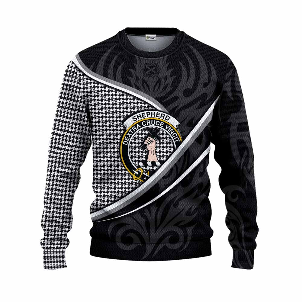 Shepherd Tartan Family Crest Knitted Sweater Celtic Scottish Thistle Floral - Tartan Vibes Clothing