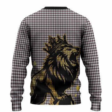 Shepherd Tartan Family Crest Knitted Sweater Crowned Lion Roaring