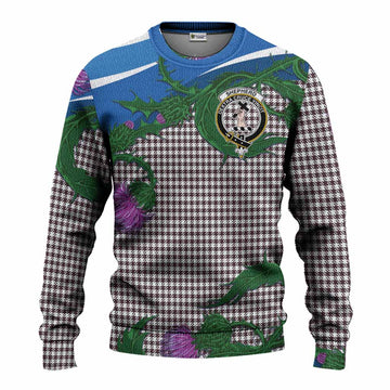 Shepherd Tartan Family Crest Knitted Sweater Thistle in Minimalism