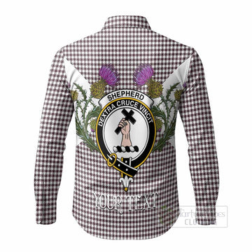 Shepherd Tartan Family Crest Long Sleeve Button Shirts Scottish Burns Night Thistle Floral