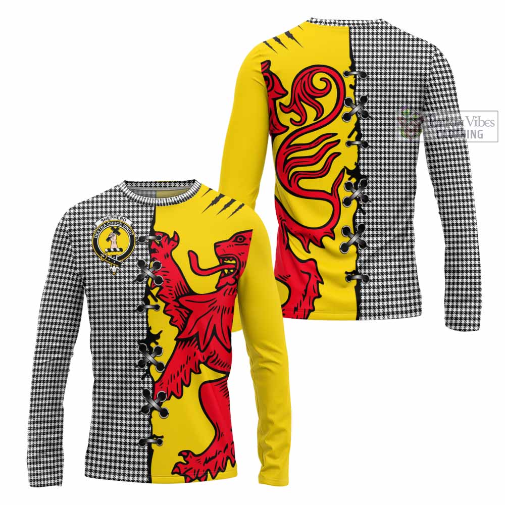 Shepherd Tartan Family Crest Long Sleeve T-Shirt Lion Rampant Honor - Tartan Vibes Clothing