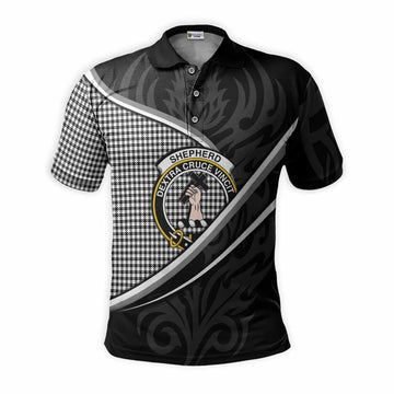 Shepherd Tartan Family Crest Polo Shirt Celtic Scottish Thistle Floral