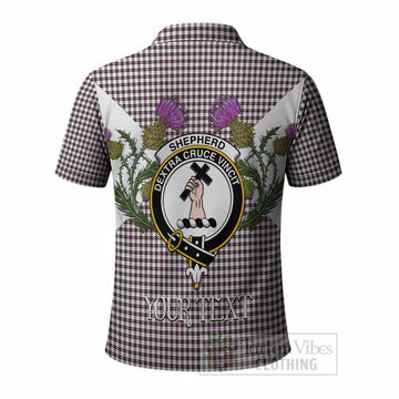 Shepherd Tartan Family Crest Polo Shirt Scottish Burns Night Thistle Floral