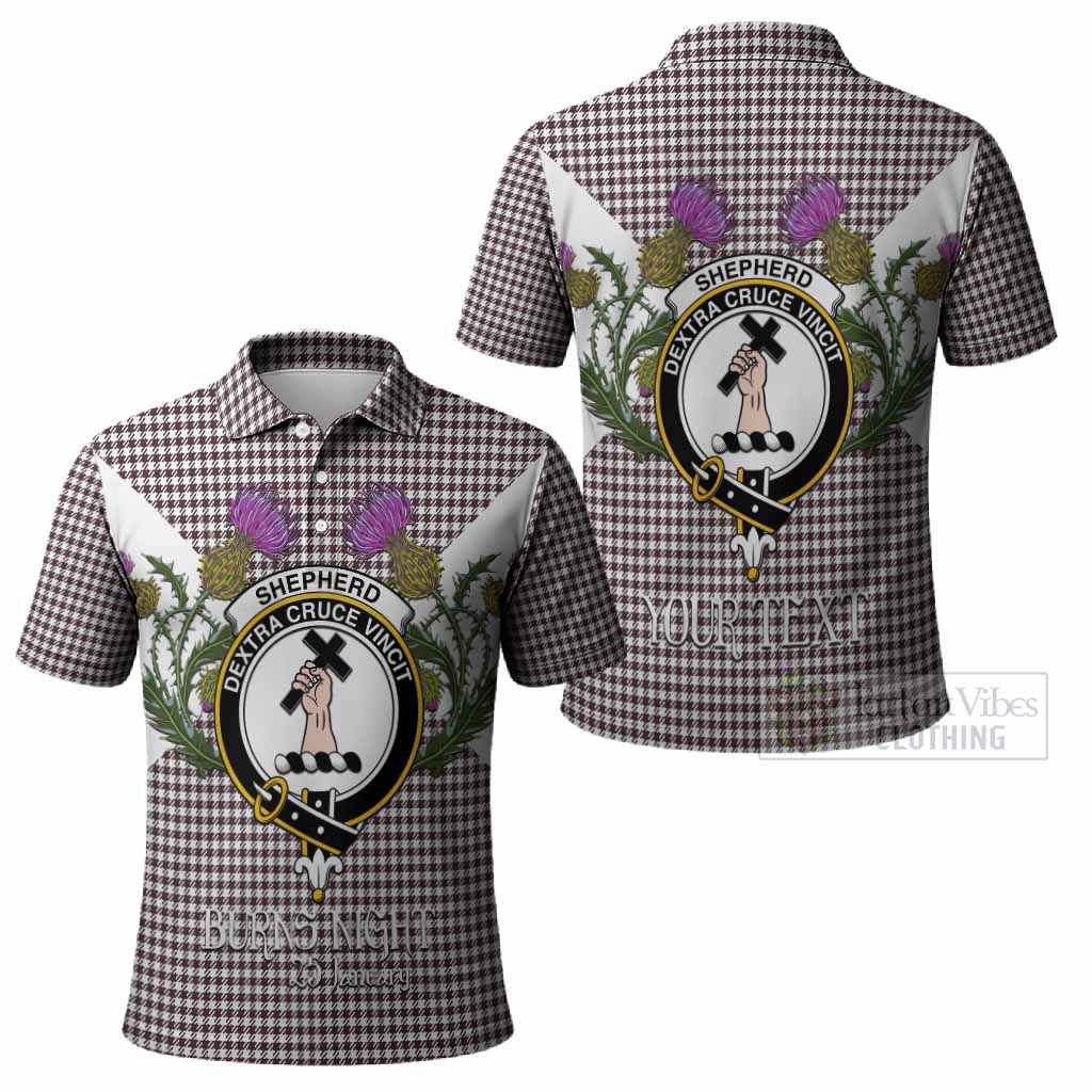 Shepherd Tartan Family Crest Polo Shirt Scottish Burns Night Thistle Floral