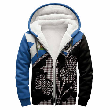 Shepherd Tartan Family Crest Sherpa Hoodie Scotland Thistle Floral Flag Style