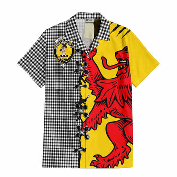 Shepherd Tartan Family Crest Short Sleeve Button Shirt Lion Rampant Honor - Tartan Vibes Clothing