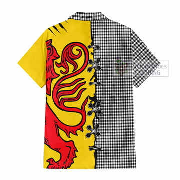 Shepherd Tartan Family Crest Short Sleeve Button Shirt Lion Rampant Honor - Tartan Vibes Clothing