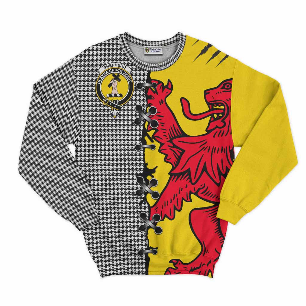 Shepherd Tartan Family Crest Sweatshirt Lion Rampant Honor - Tartan Vibes Clothing