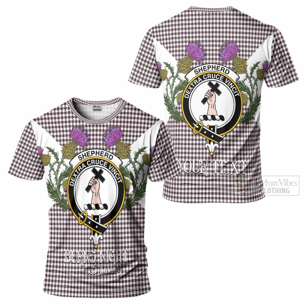 Shepherd Tartan Family Crest T-Shirt Scottish Burns Night Thistle Floral