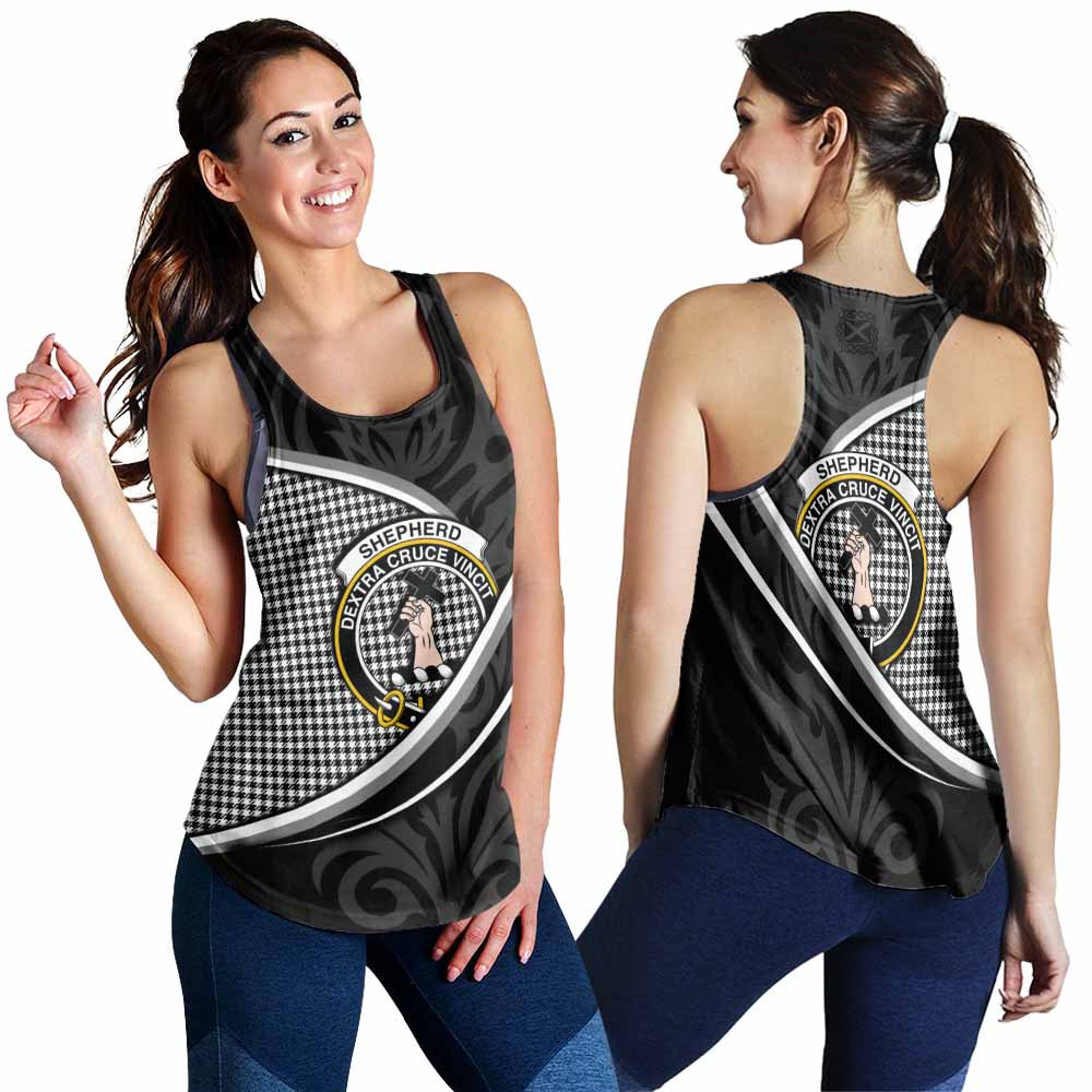 Shepherd Tartan Family Crest Women Racerback Tanks Celtic Scottish Thistle Floral - Tartan Vibes Clothing