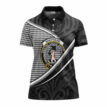 Shepherd Tartan Family Crest Women's Polo Shirt Celtic Scottish Thistle Floral - Tartan Vibes Clothing