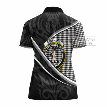 Shepherd Tartan Family Crest Women's Polo Shirt Celtic Scottish Thistle Floral - Tartan Vibes Clothing