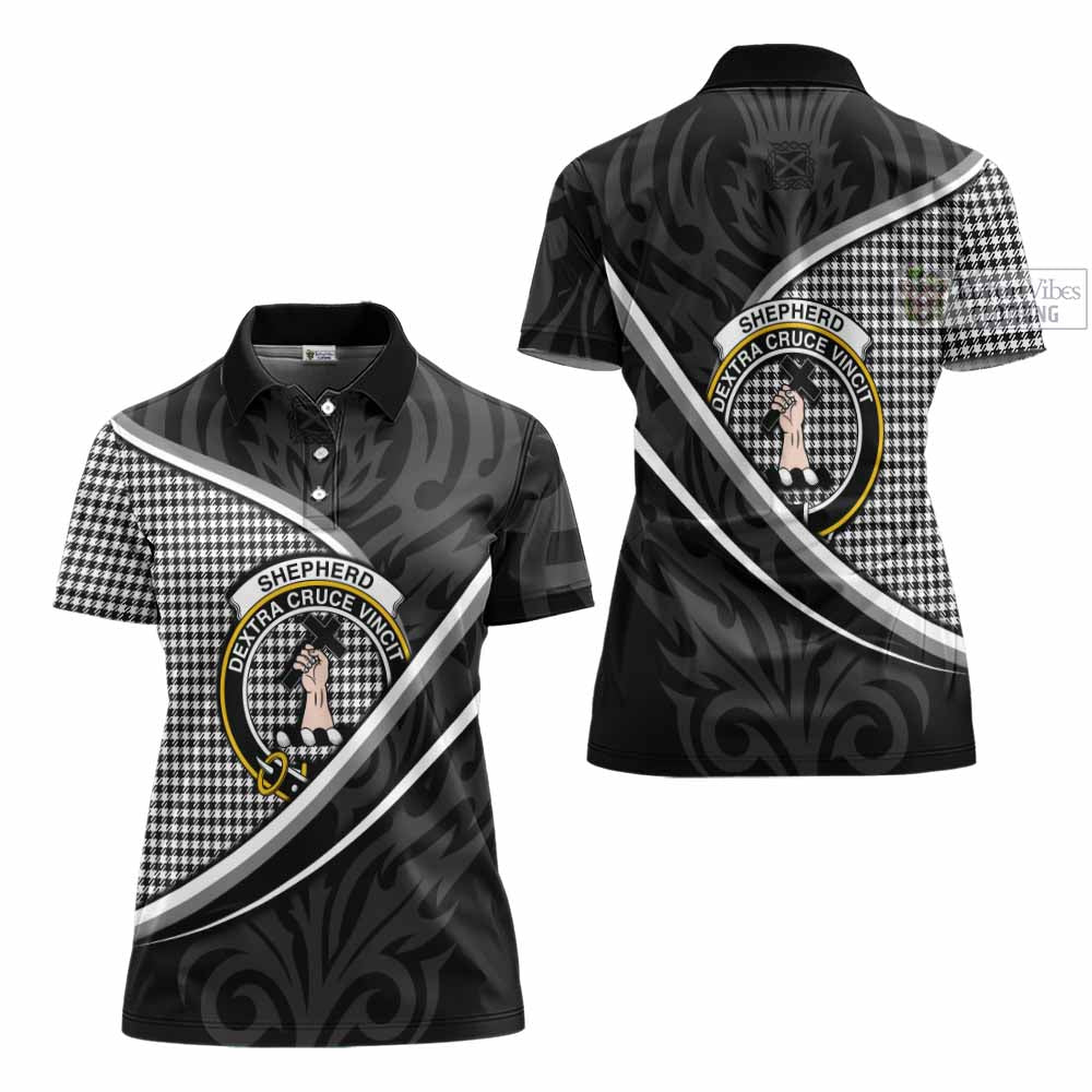 Shepherd Tartan Family Crest Women's Polo Shirt Celtic Scottish Thistle Floral - Tartan Vibes Clothing