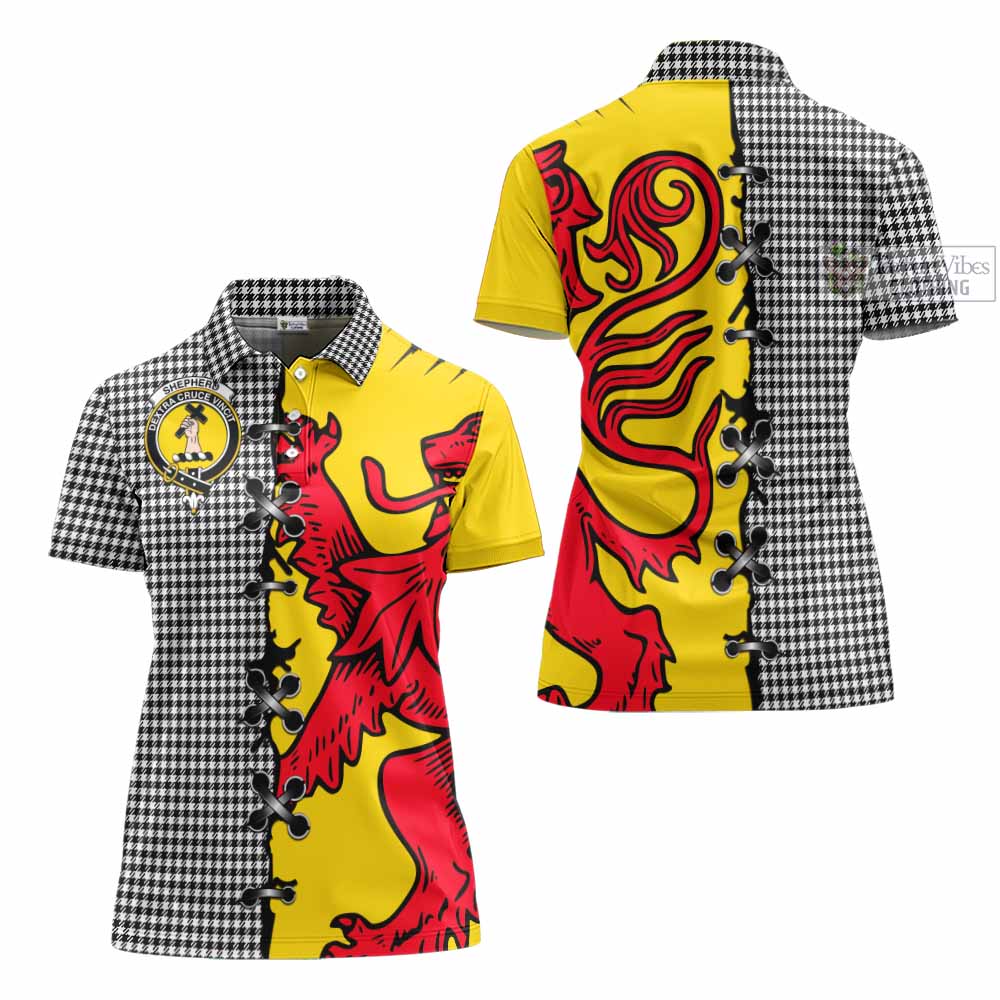 Shepherd Tartan Family Crest Women's Polo Shirt Lion Rampant Honor - Tartan Vibes Clothing