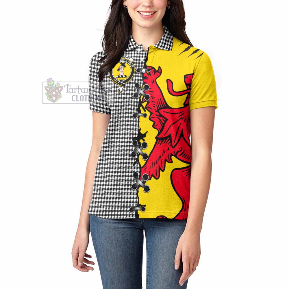 Shepherd Tartan Family Crest Women's Polo Shirt Lion Rampant Honor - Tartan Vibes Clothing