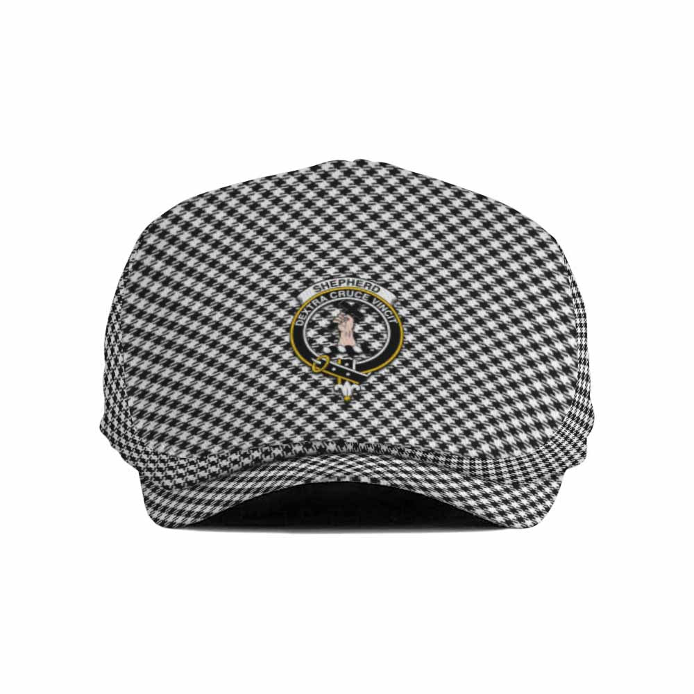 Shepherd Tartan Flat Cap, Jeff Cap Cross Style with Family Crest - Tartan Vibes Clothing