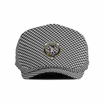 Shepherd Tartan Flat Cap, Jeff Cap Cross Style with Family Crest
