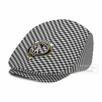 Shepherd Tartan Flat Cap, Jeff Cap Cross Style with Family Crest