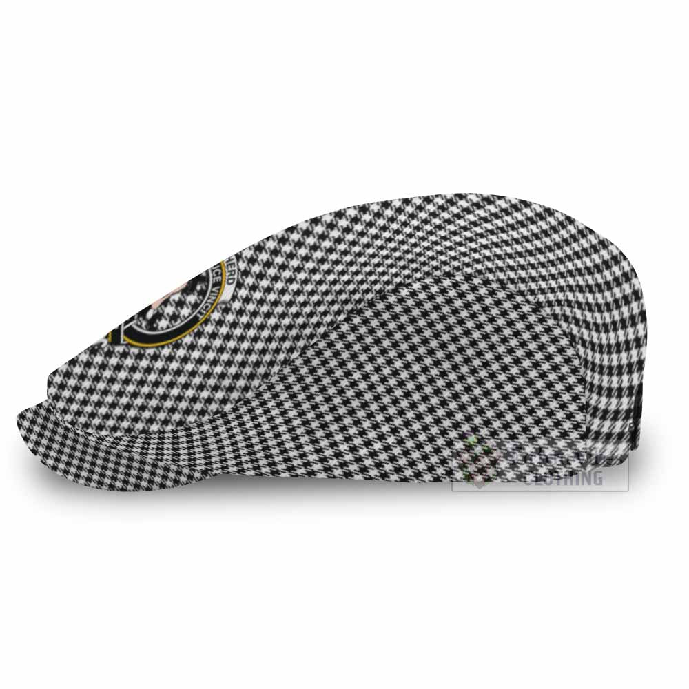 Shepherd Tartan Flat Cap, Jeff Cap Cross Style with Family Crest - Tartan Vibes Clothing