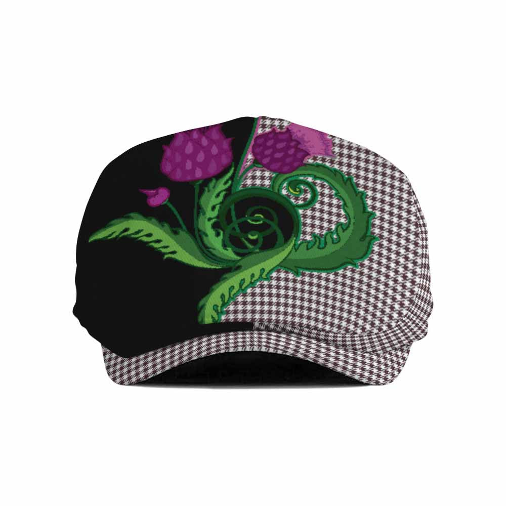 Shepherd Tartan Flat Cap, Jeff Cap Traditional Scottish Thistle