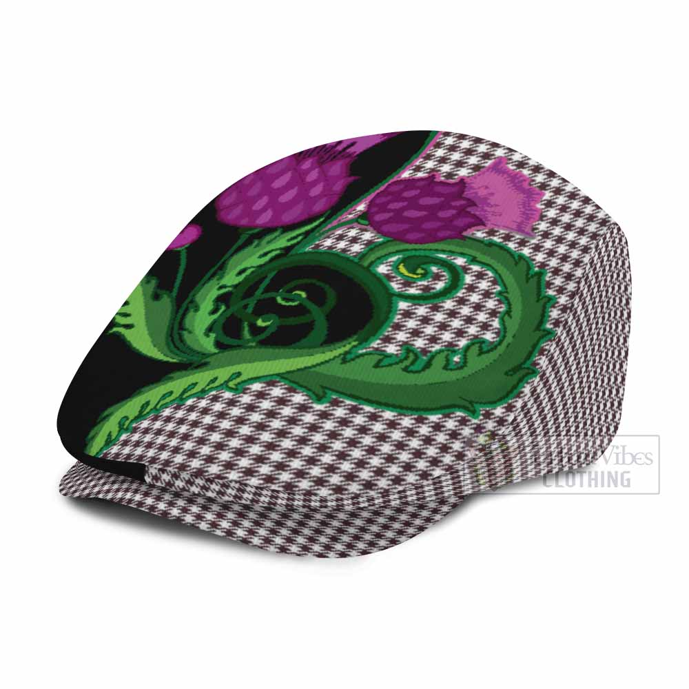 Shepherd Tartan Flat Cap, Jeff Cap Traditional Scottish Thistle