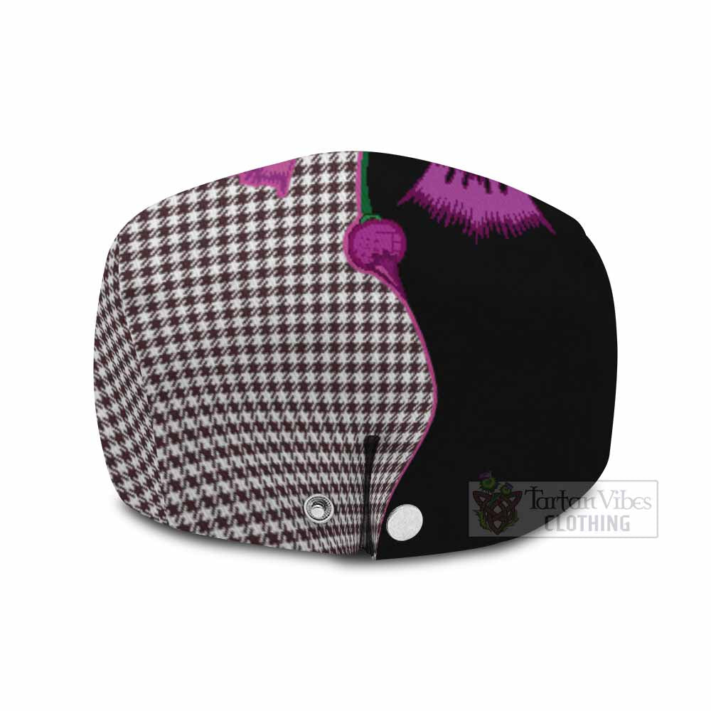 Shepherd Tartan Flat Cap, Jeff Cap Traditional Scottish Thistle