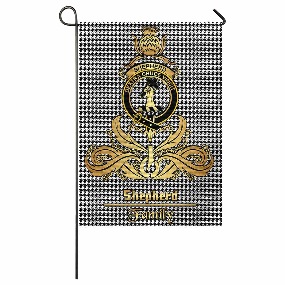 Shepherd Tartan Garden Flag with Highland Thistle Cherish Family Crest Style - Tartan Vibes Clothing