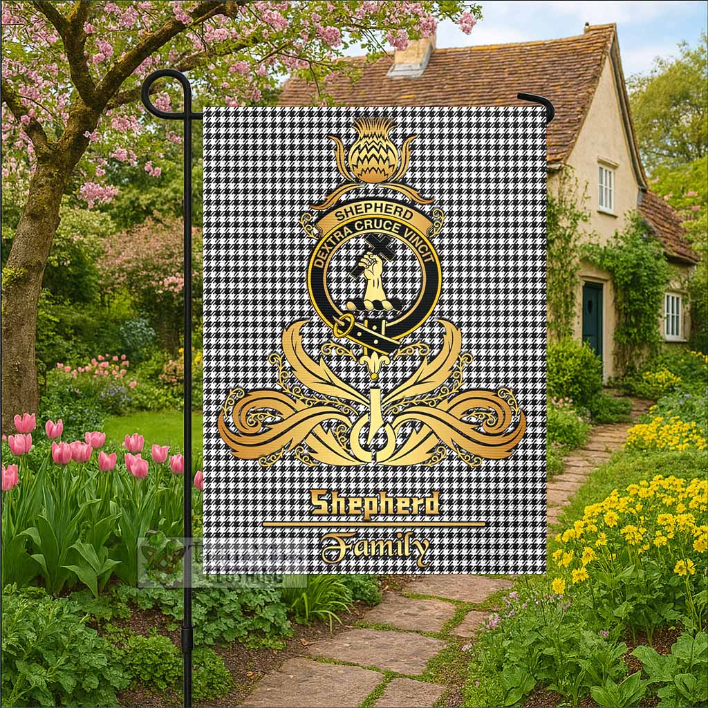 Shepherd Tartan Garden Flag with Highland Thistle Cherish Family Crest Style - Tartan Vibes Clothing