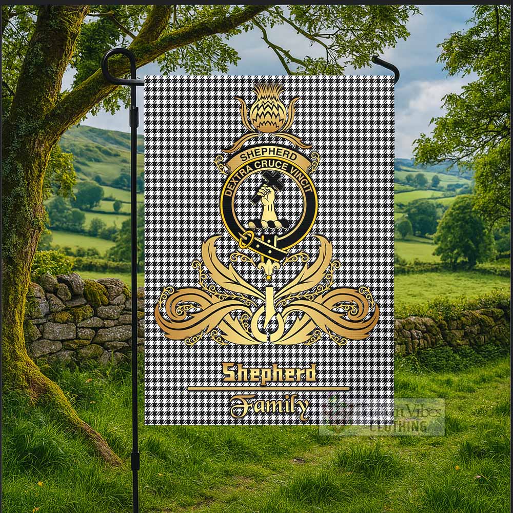 Shepherd Tartan Garden Flag with Highland Thistle Cherish Family Crest Style - Tartan Vibes Clothing