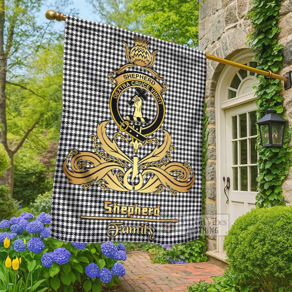 Shepherd Tartan Garden Flag with Highland Thistle Cherish Family Crest Style - Tartan Vibes Clothing