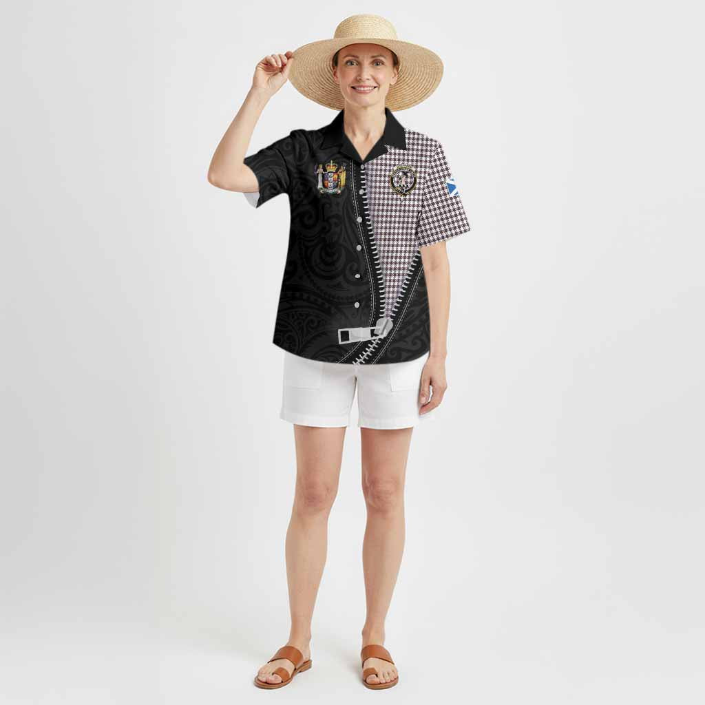 Shepherd Tartan Hawaiian Shirt New Zealand Pattern Unique Zipper Stylized