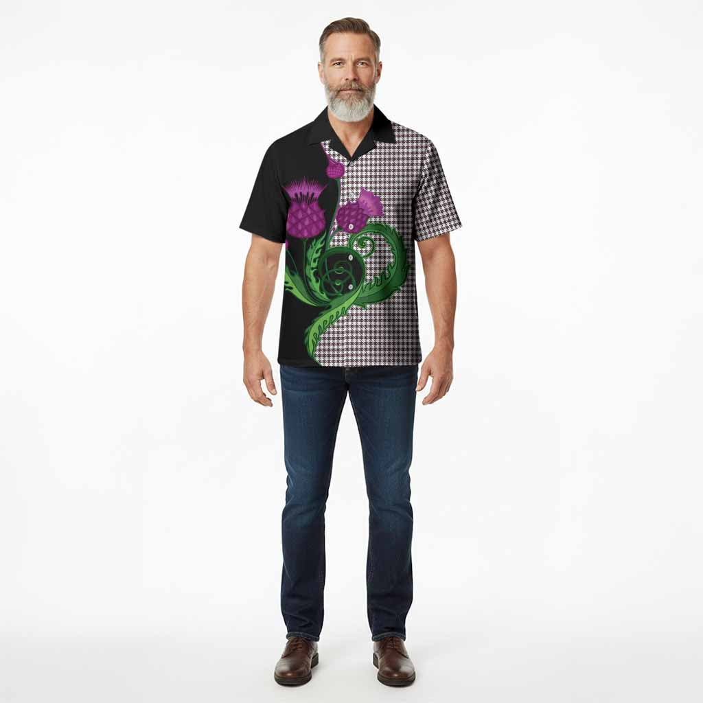 Shepherd Tartan Hawaiian Shirt Traditional Scottish Thistle
