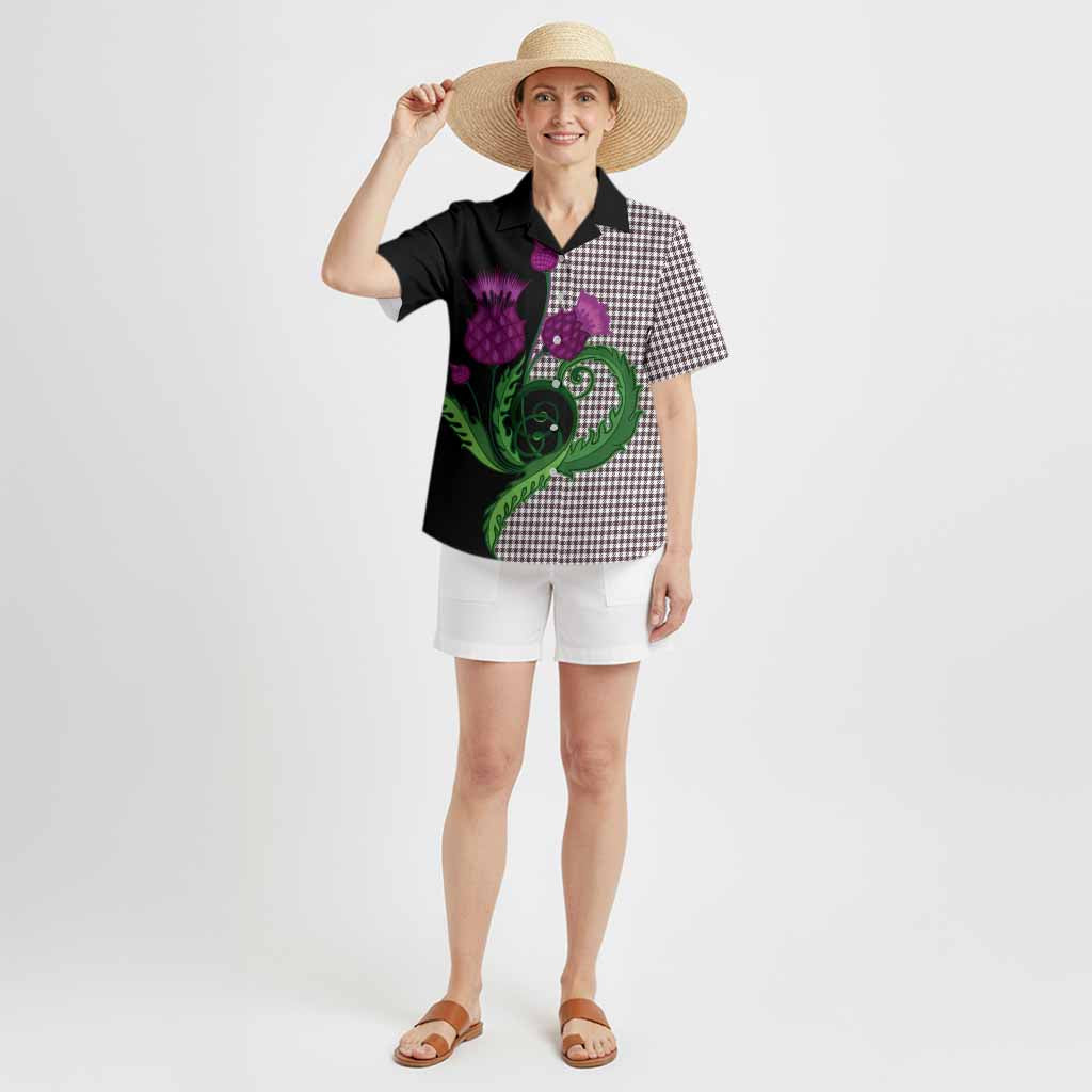Shepherd Tartan Hawaiian Shirt Traditional Scottish Thistle
