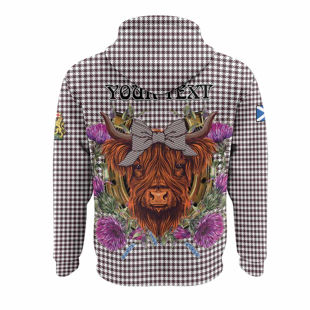 Shepherd Tartan Hoodie Scottish Thistle Heilan Coo