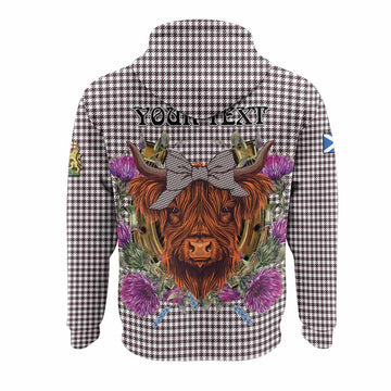 Shepherd Tartan Hoodie Scottish Thistle Heilan Coo