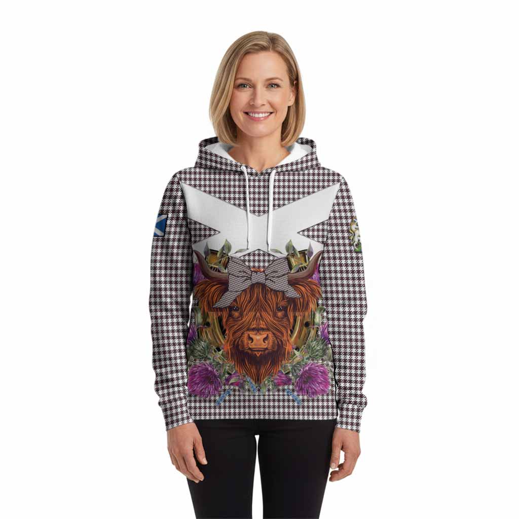 Shepherd Tartan Hoodie Scottish Thistle Heilan Coo