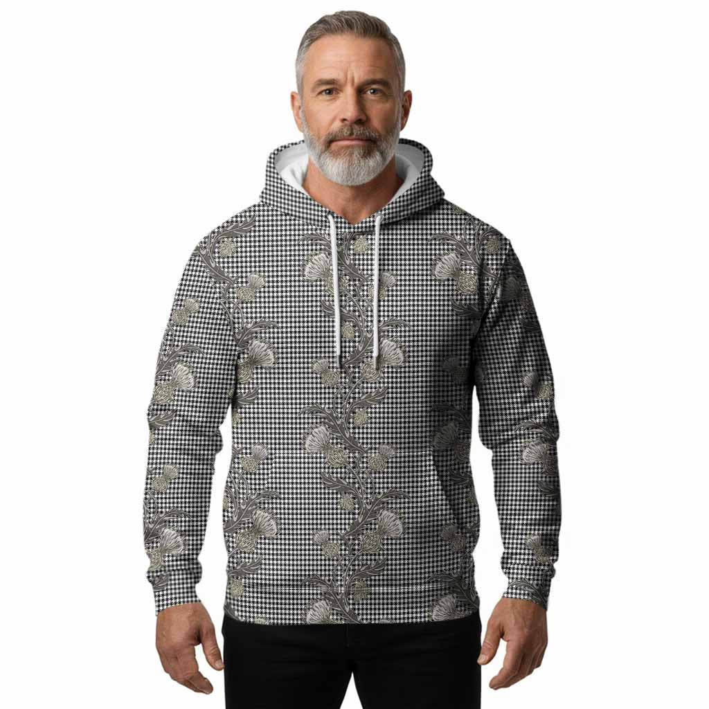 Shepherd Tartan Hoodie Seamless Scottish Thistle Flowers