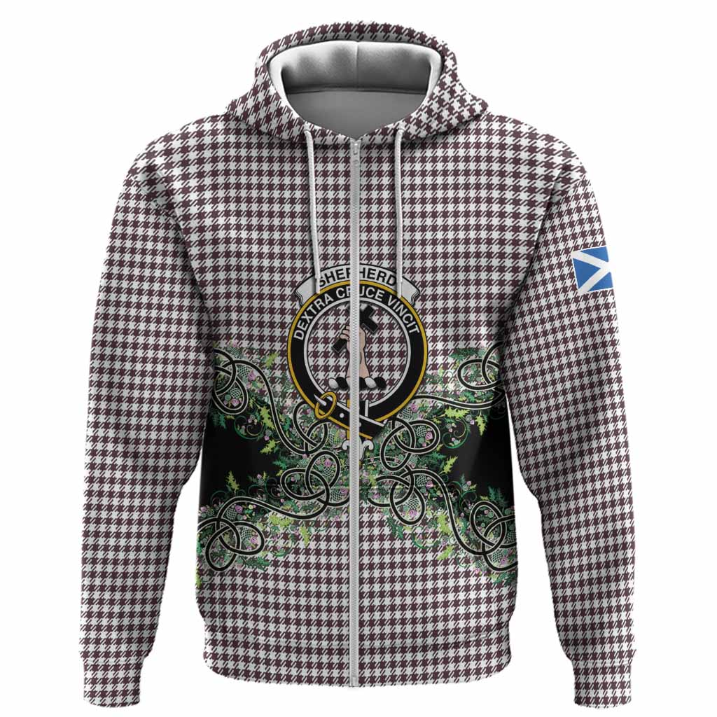 Shepherd Tartan Hoodie Thistle Scottish Spirit