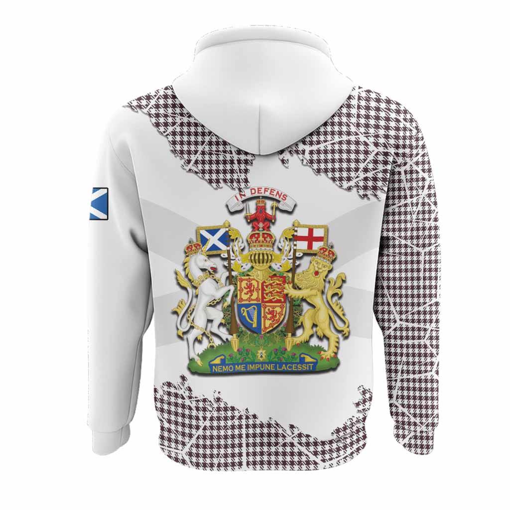 Shepherd Tartan Hoodie with Family Crest and Lion Rampant Grunge Style