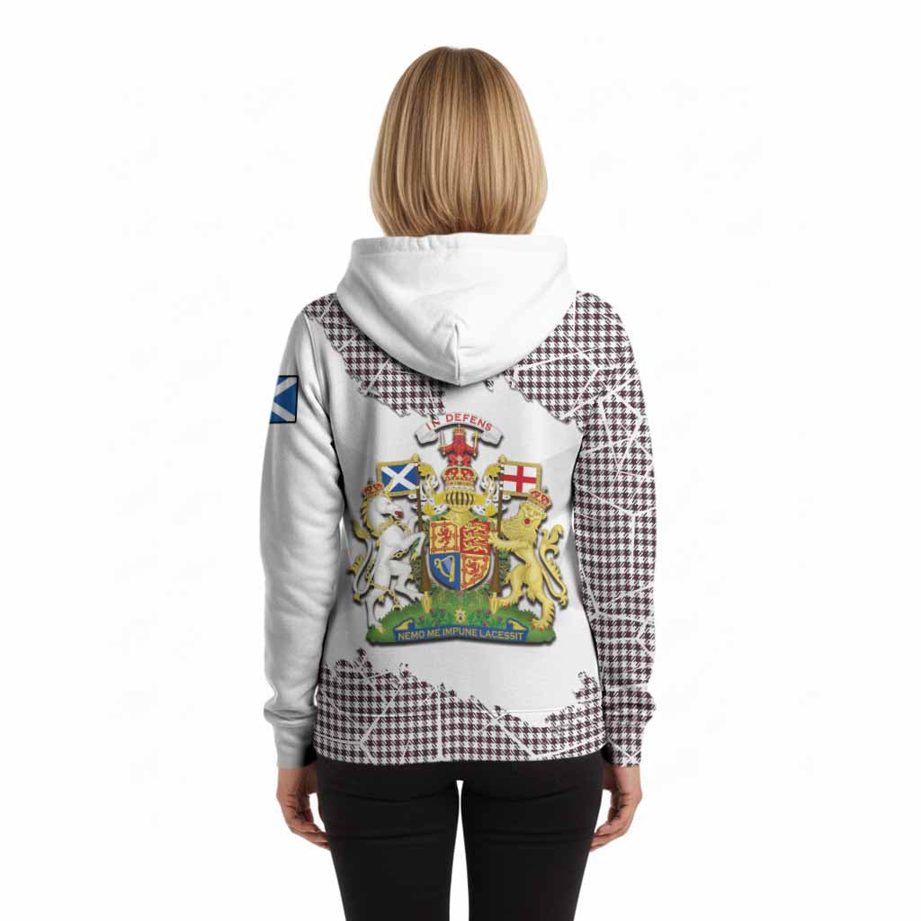 Shepherd Tartan Hoodie with Family Crest and Lion Rampant Grunge Style