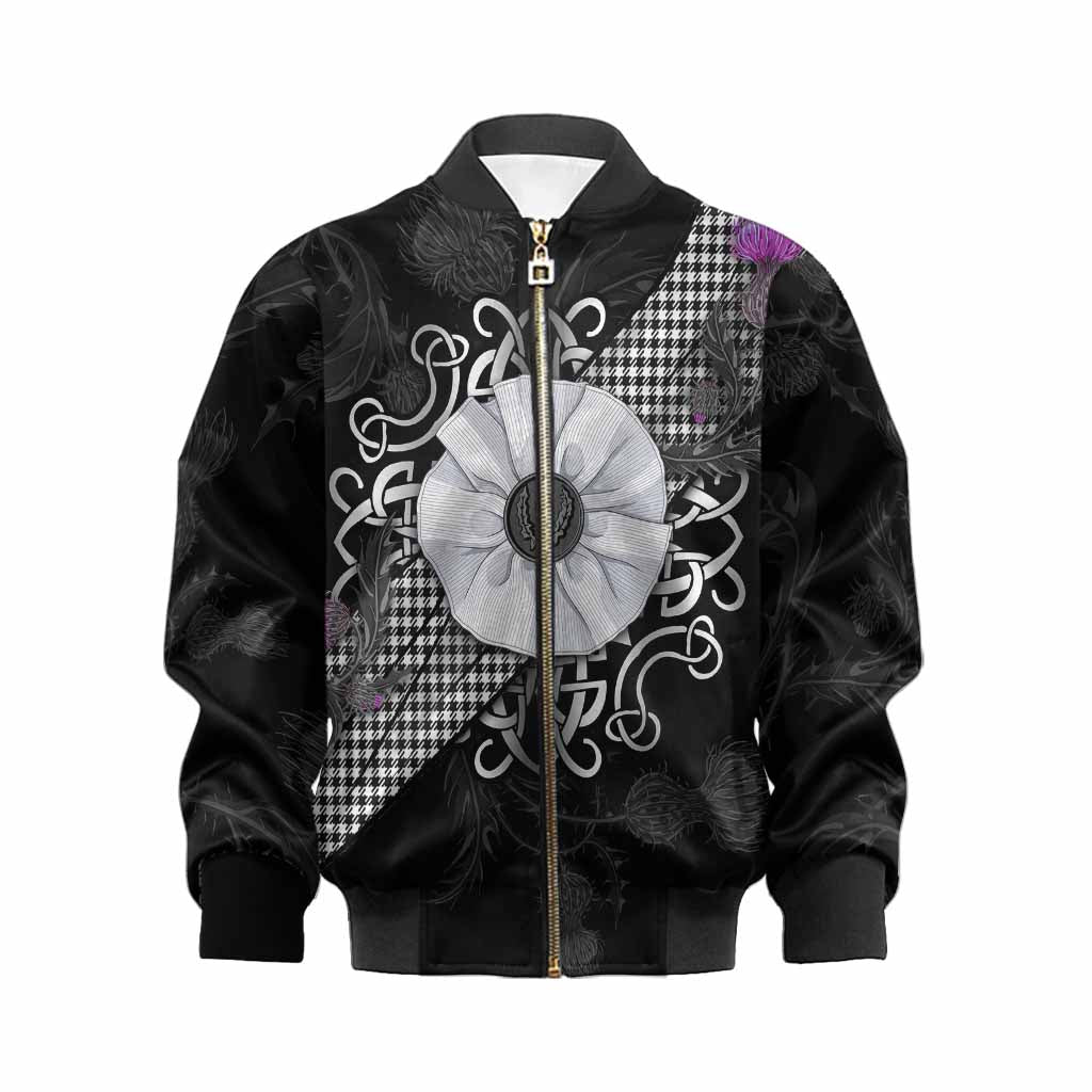 Shepherd Tartan Kid Bomber Jacket Jacobite White Rose Kid XS - Tartan Vibes Clothing