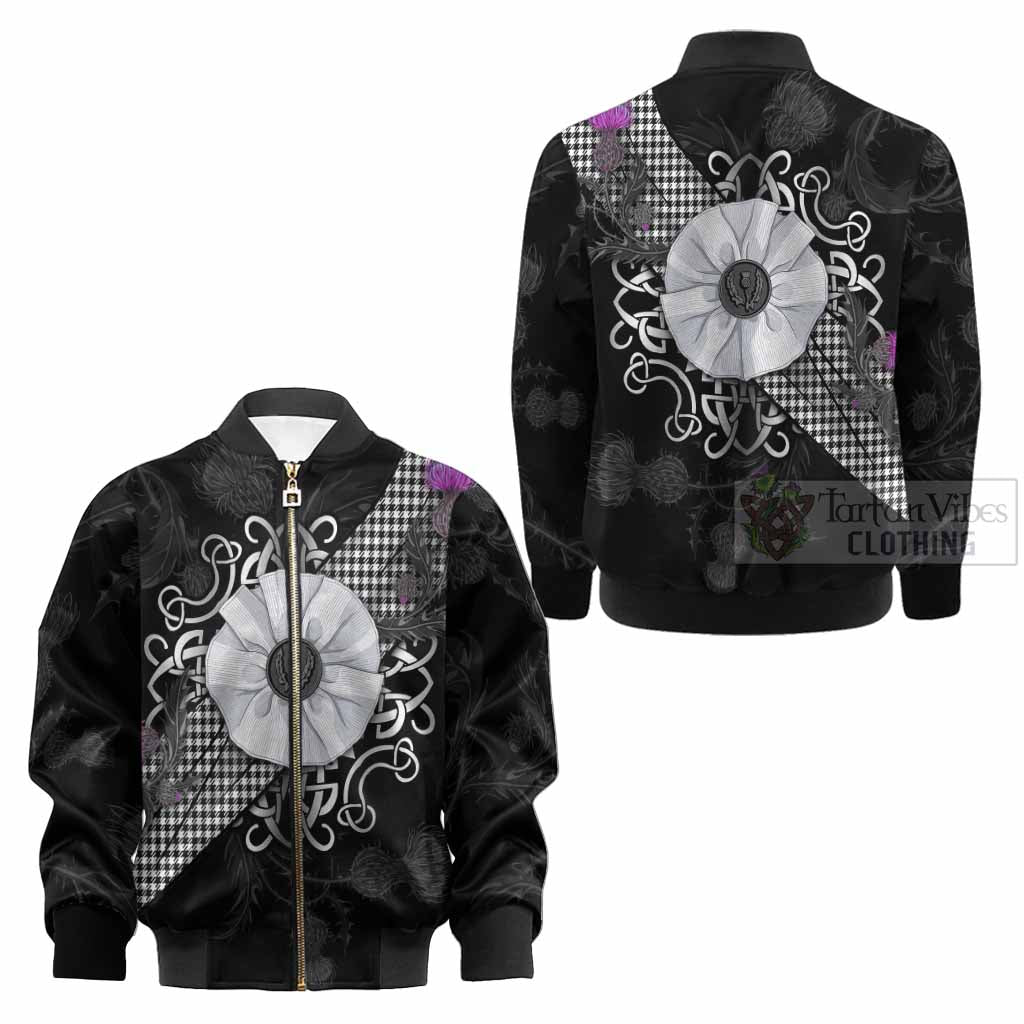 Shepherd Tartan Kid Bomber Jacket Jacobite White Rose - Tartan Vibes Clothing