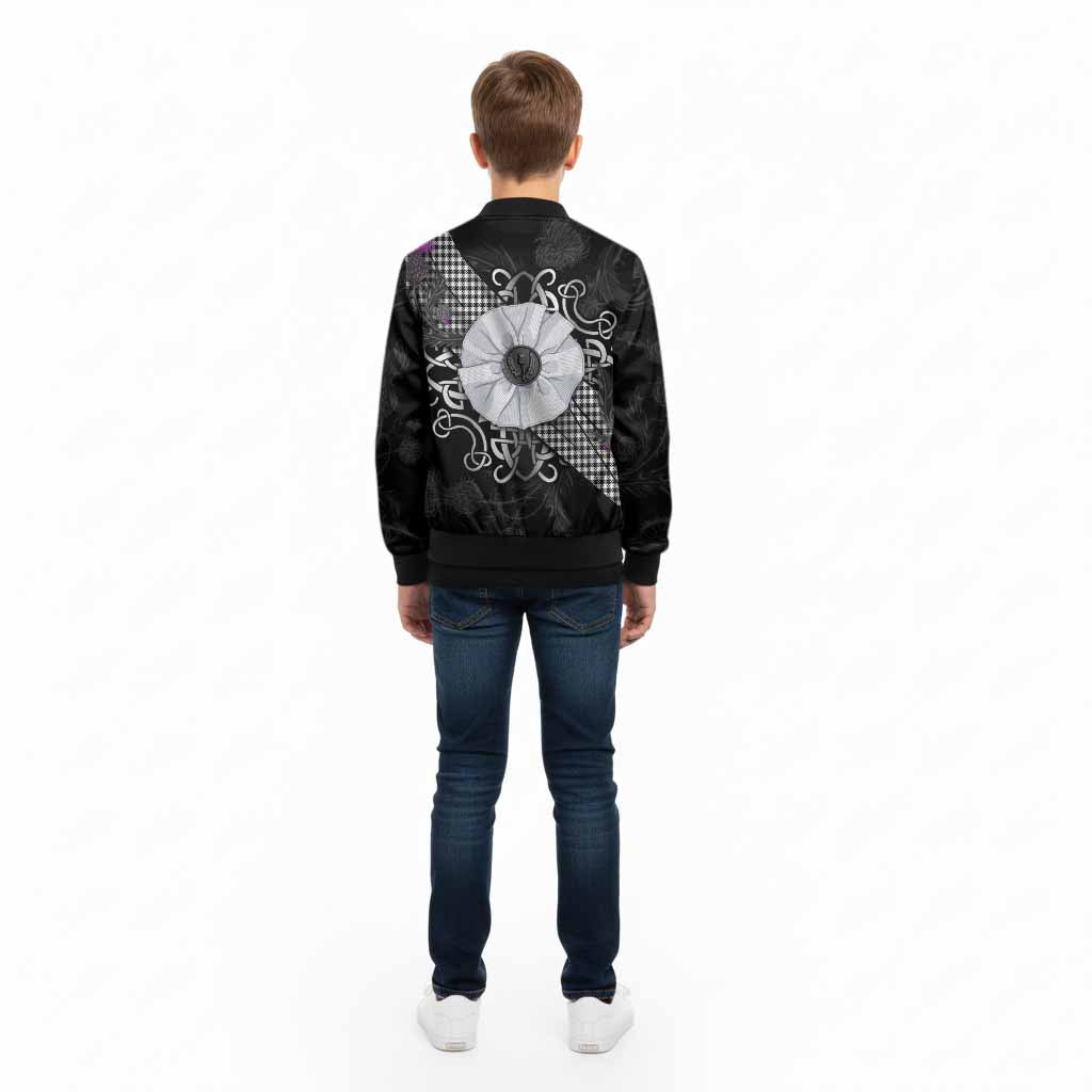 Shepherd Tartan Kid Bomber Jacket Jacobite White Rose - Tartan Vibes Clothing