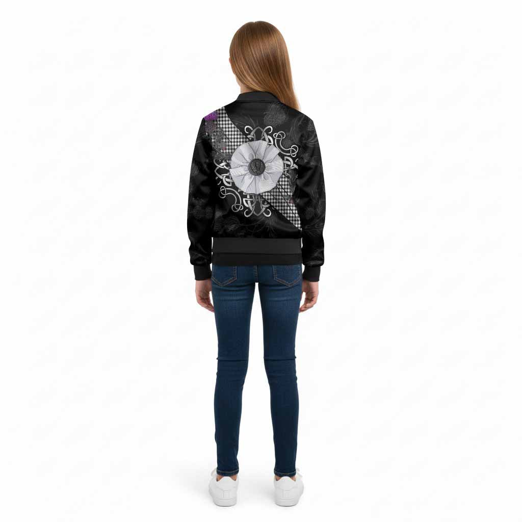 Shepherd Tartan Kid Bomber Jacket Jacobite White Rose - Tartan Vibes Clothing