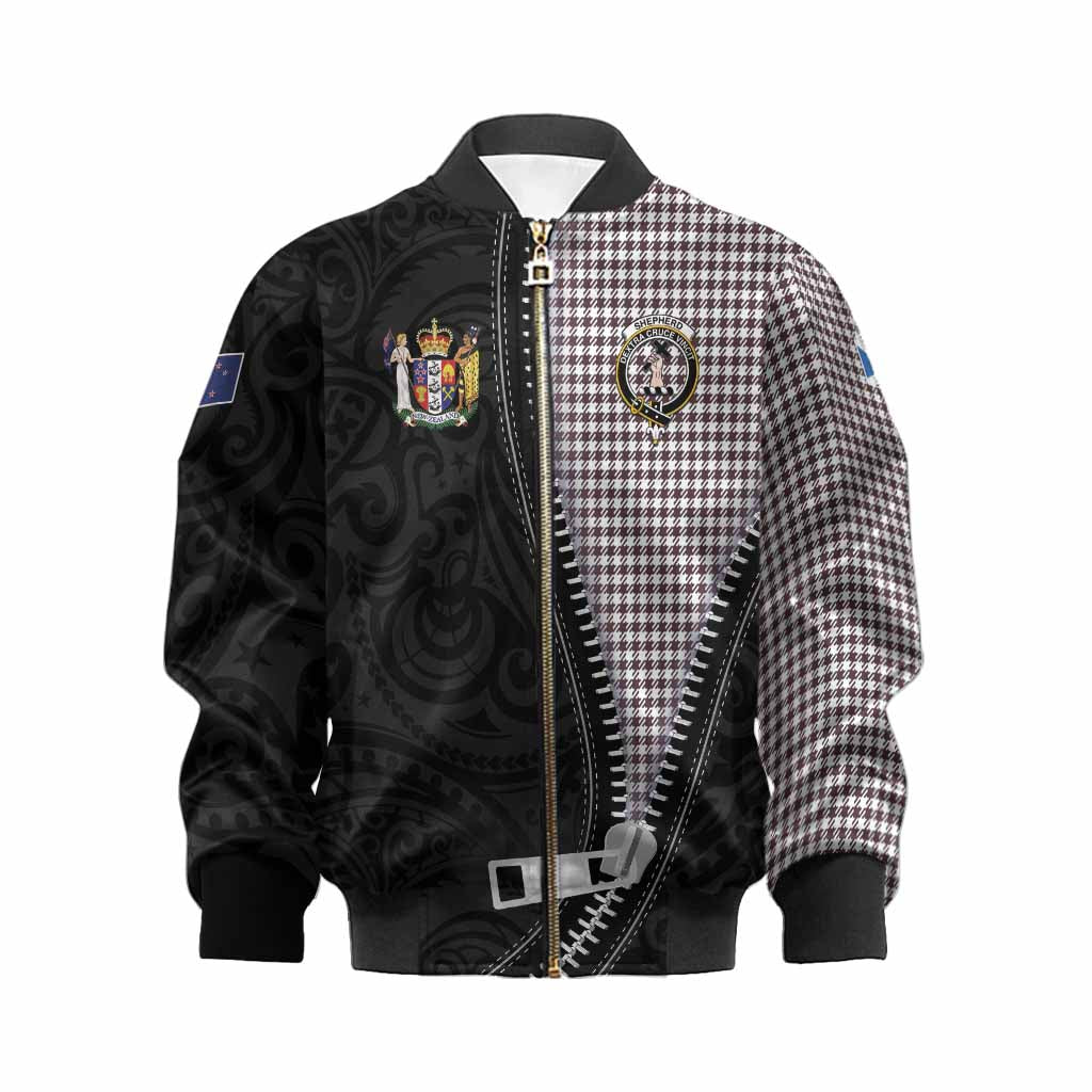 Shepherd Tartan Kid Bomber Jacket New Zealand Pattern Unique Zipper Stylized
